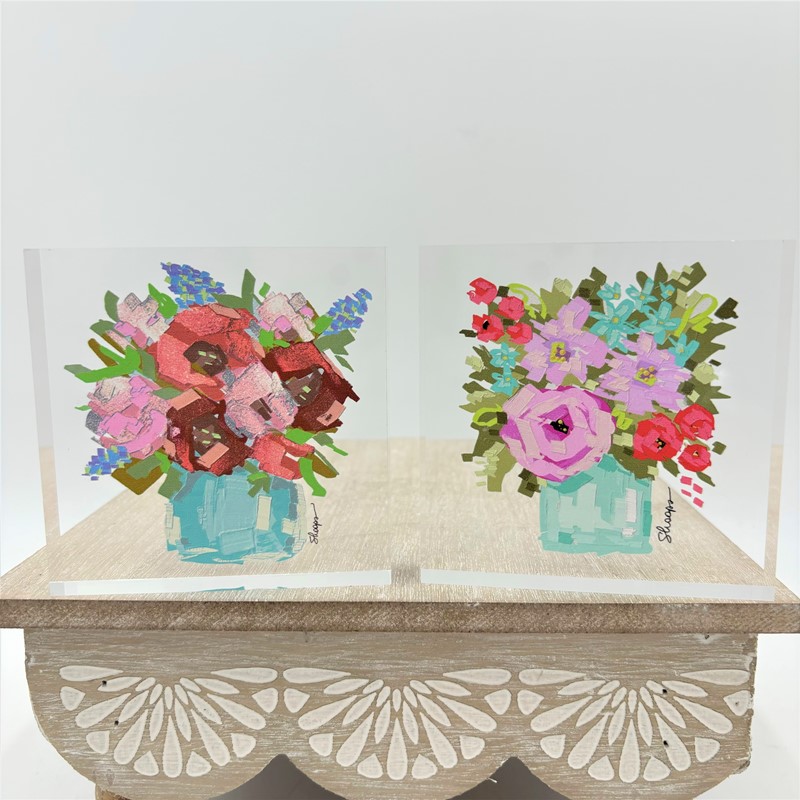 4x.8x4" Acrylic Block Sign, Brights, No Background, 2 assorted ©Dana Shoops DS3020A