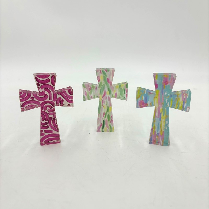 2x.5x3" Cutout Acrylic Cross, Brights, 3 assorted ©Haley Bush HB1017A