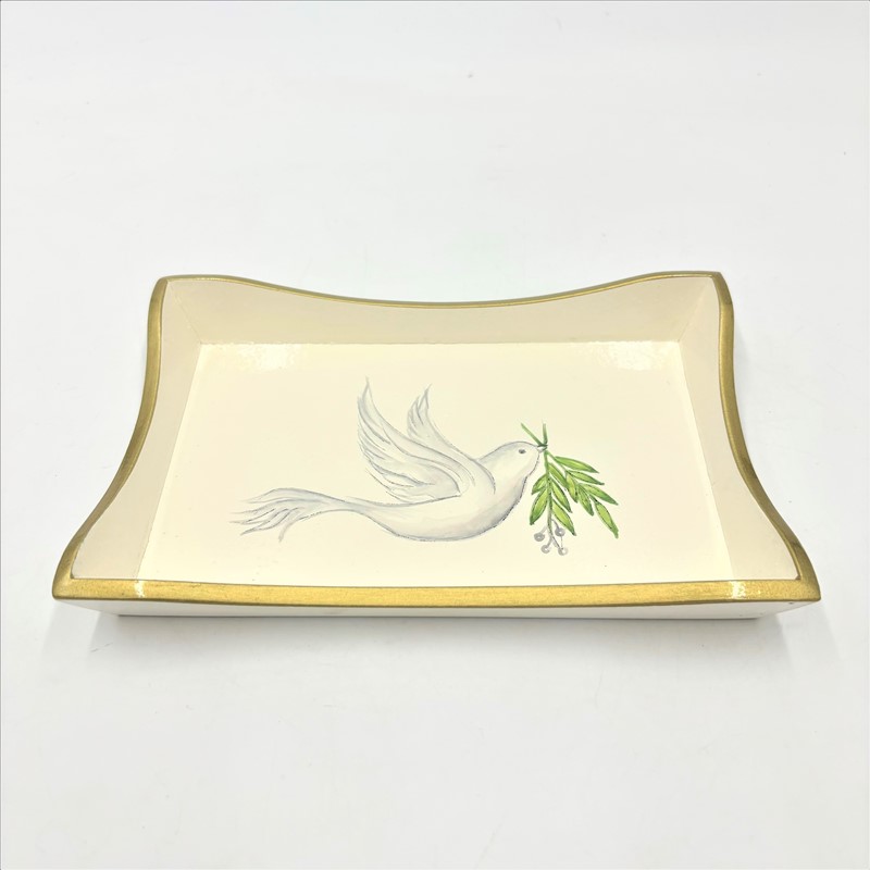 6x9x1" Handpainted Wood Tray, Dove ©Tawnya Norton TN2166