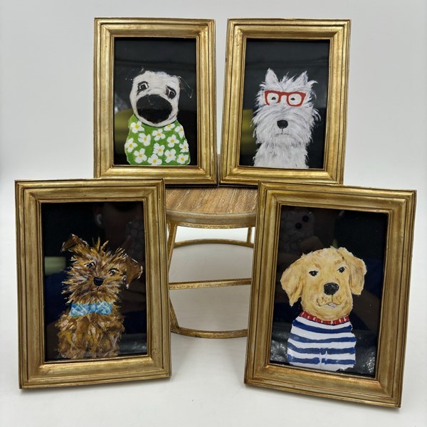 5.5x1x7.25" Framed Pet Portraits, 4 assorted ©Tawnya Norton TN2169A