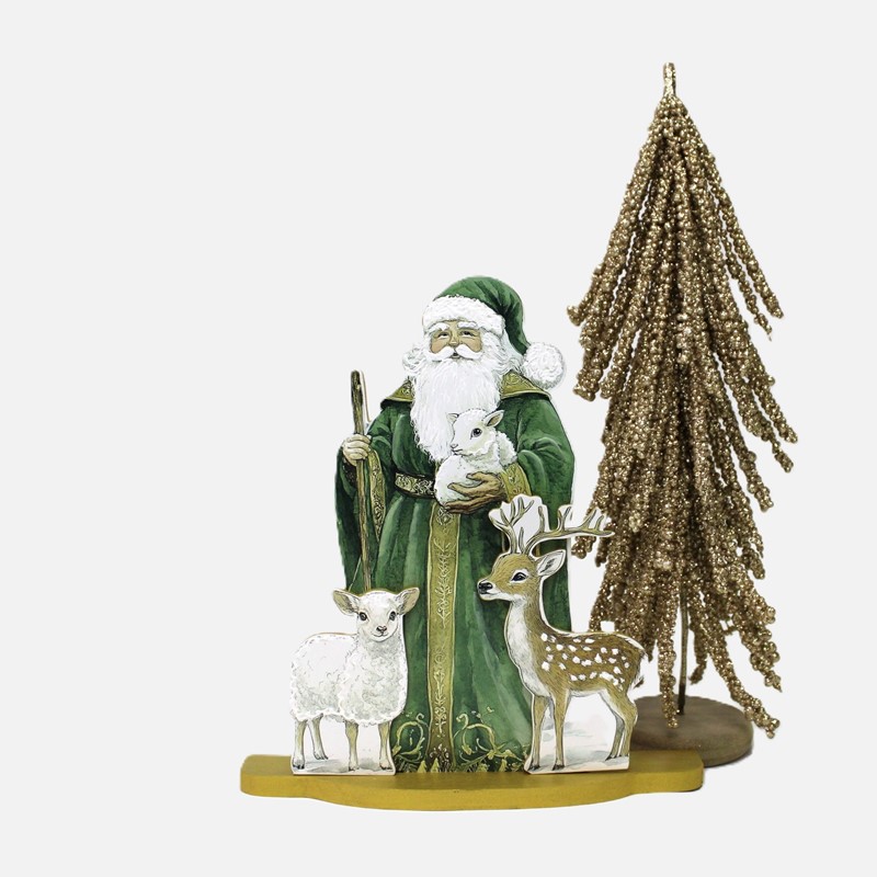 11x2x12" MDF Layered Table Décor, Woodland Santa CM3001