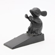 5.25x4.5x2" Cast Iron Mouse Doorstop, Black HD5214 View 2