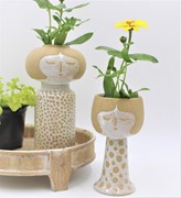 4x7" Ceramic Face Vase, Natural White HD6408 View 2