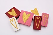 2x4" Handpainted Wood Heart Table Block, 3 assorted MS2201A View 2
