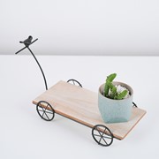 12x5" Wood and Metal Wagon with Bird Handle HD6419 View 2