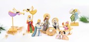 Set/2 12.5"Handpainted Wood Heralding Angels on Pedestal ©Candice Boatright CBX1021S View 2