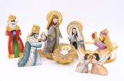 Set/3 Handpainted Wood Cutout Holy Family, 4", 6", 6.5" ©Candice Boatright CBX1023S View 2