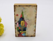3x5" Handpainted Wood Box Sign, Abstract Church ©Jill Alford JA1002 View 2