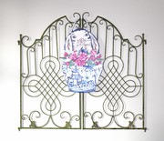 16.5x23.5" MDF Door Decor with Bead Hanger, Bunny in Pot ©Haley Bush HB2024 View 2