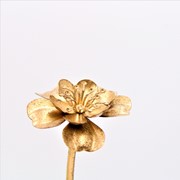 12" Metal Flower Finials on Black Wood Stand, 3 Assorted HD4259A View 2
