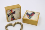 4x4" Handpainted Wood Block Sign, Abstract Cross/Heart, 2 Assorted ©Jill Alford JA1000A View 2