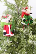 2.75x6.25" Whimsical Felt Reindeer Ornament, 2 assorted CM1167A View 2
