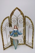 7x8.5" Metal Angel Ornament, Blue CM1148 View 2
