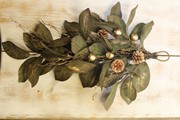 28" Magnolia Leaf Teardrop w/ Gold Brush, Gold Pine Cones CM1080 View 2