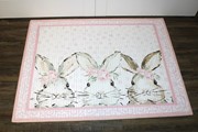 47x35" Bamboo Mat, Bunny Trio with Flowers ©Haley Bush HB1005 View 2