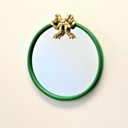 12x1.4" Round Green Mirror with Iron Bow HD7152 View 2