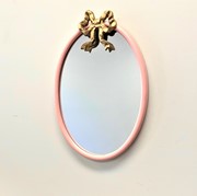10x1.4x15" Oval Pink Mirror with Iron Bow HD7153 View 2