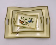 Set/3 Handpainted Wood Trays, Butterflies HD7176S View 2