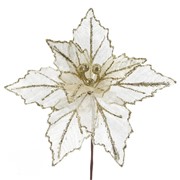 8x11" Gold Sheer Poinsettia Pick with Gold Glitter FLX6035 View 2