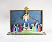 19x3x14" Cutout Layered Wood Table Décor, Nativity Brights ©Haley Bush HBX1303 View 2