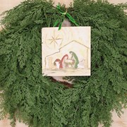8x8" MDF Handmade Paper Nativity Scene Wall Hanging ©Tawnya Norton TNX4087 View 2