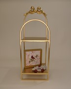 8x8x23" Gold Metal 2-Tier Shelf for Tabletop HD1005 View 2