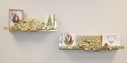 Set/2 Gilded Gold Wood Bow Wall Shelves, 28x6x6, 22x6x6" HD1019S View 2