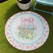 35" Round Bamboo Mat, Easter Basket and Chick ©Haley Bush HB2065 View 2