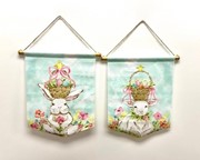14x15.75" Tapered Banner, Bunny and Lamb with Basket, 2 assorted ©Haley Bush HB2109A View 2