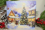 8x1.5x8" LED Canvas, Tree in Snowy Village ©Corinne Haig WHX7115 View 2
