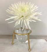 4" Glass Bottle Vase in Gold Tripod Stand HD6092 View 3