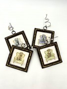 4x4" Wood Frame, Wire with Pearls, Dog Art, 6 Assorted ©Megan Grinder MG1004A View 3