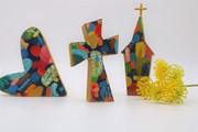 Handpainted Wood Cutout Block, 3 Assorted, see sizes ©Jill Alford JA1001A View 3
