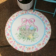 35" Round Bamboo Mat, Easter Basket and Chick ©Haley Bush HB2065 View 3