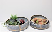 Set/3 Galvanized Bowls with Gold Trim  15.5" 13.25" 11.75" ATL7008 View 4