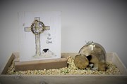 6x6.75x1.5" He Has Risen Table Sign ©Tawnya Norton TN2034 View 4