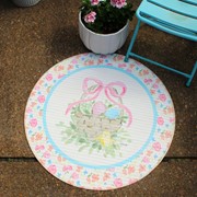 35" Round Bamboo Mat, Easter Basket and Chick ©Haley Bush HB2065 View 4