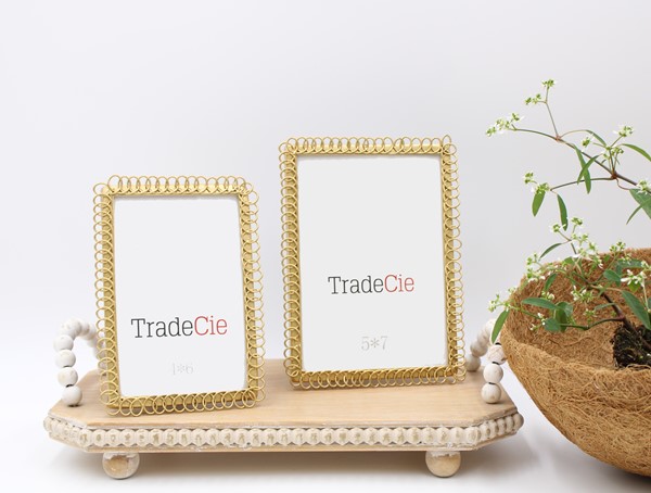 5.5x7.5" Gold Wire Photo Frame, 5x7 HD7009