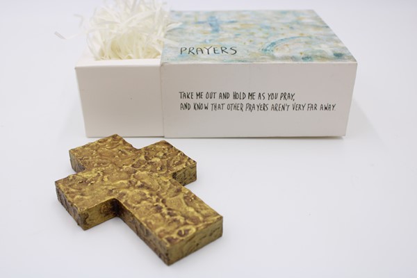 Boxed 4x3" Chunky Wood Cross Prayers, Box 5x5x2 ©Tawnya Norton TN2051