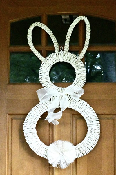 16x34" Woven Wicker Door Décor, Rabbit HD4286
