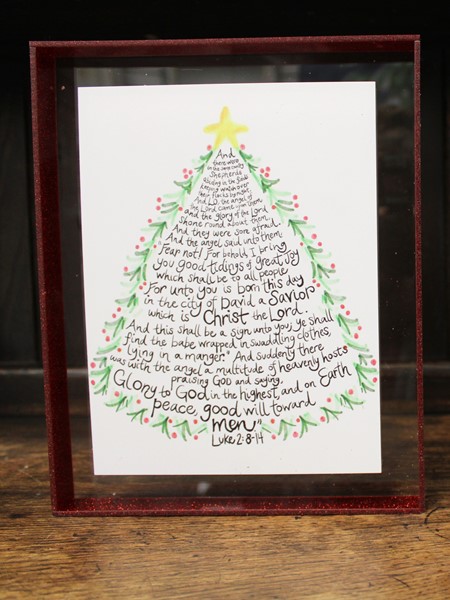 8x10" Acrylic Tabletop w/ Glitter Frame, Luke 2:8-14 ©Candice Boatright CBX3012