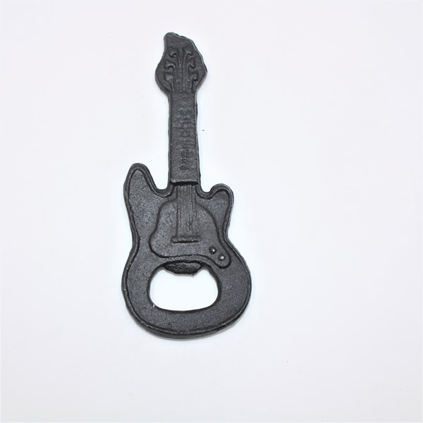 2x5" Cast Iron Guitar Bottle Opener, Black HD7116