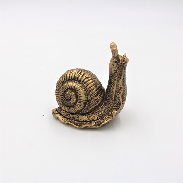 3.5x5x5.75" Large Resin Snail Décor, Antique Gold HD7143