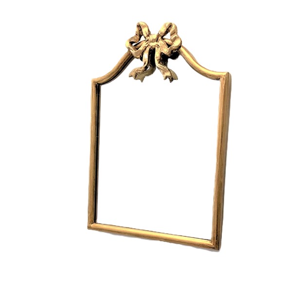 10.25x1.5x15.25" Arched Mirror with Iron Bow, Gold HD7151
