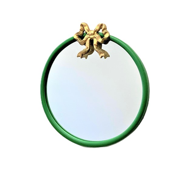 12x1.4" Round Green Mirror with Iron Bow HD7152