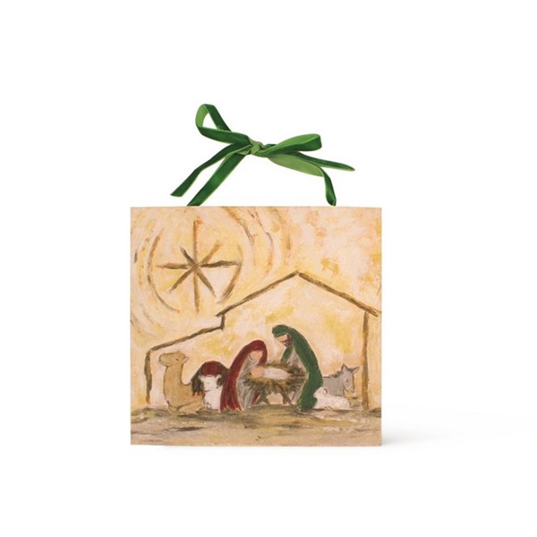8x8" MDF Handmade Paper Nativity Scene Wall Hanging ©Tawnya Norton TNX4087